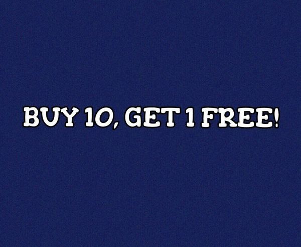 Buy 10 Get 1 Free